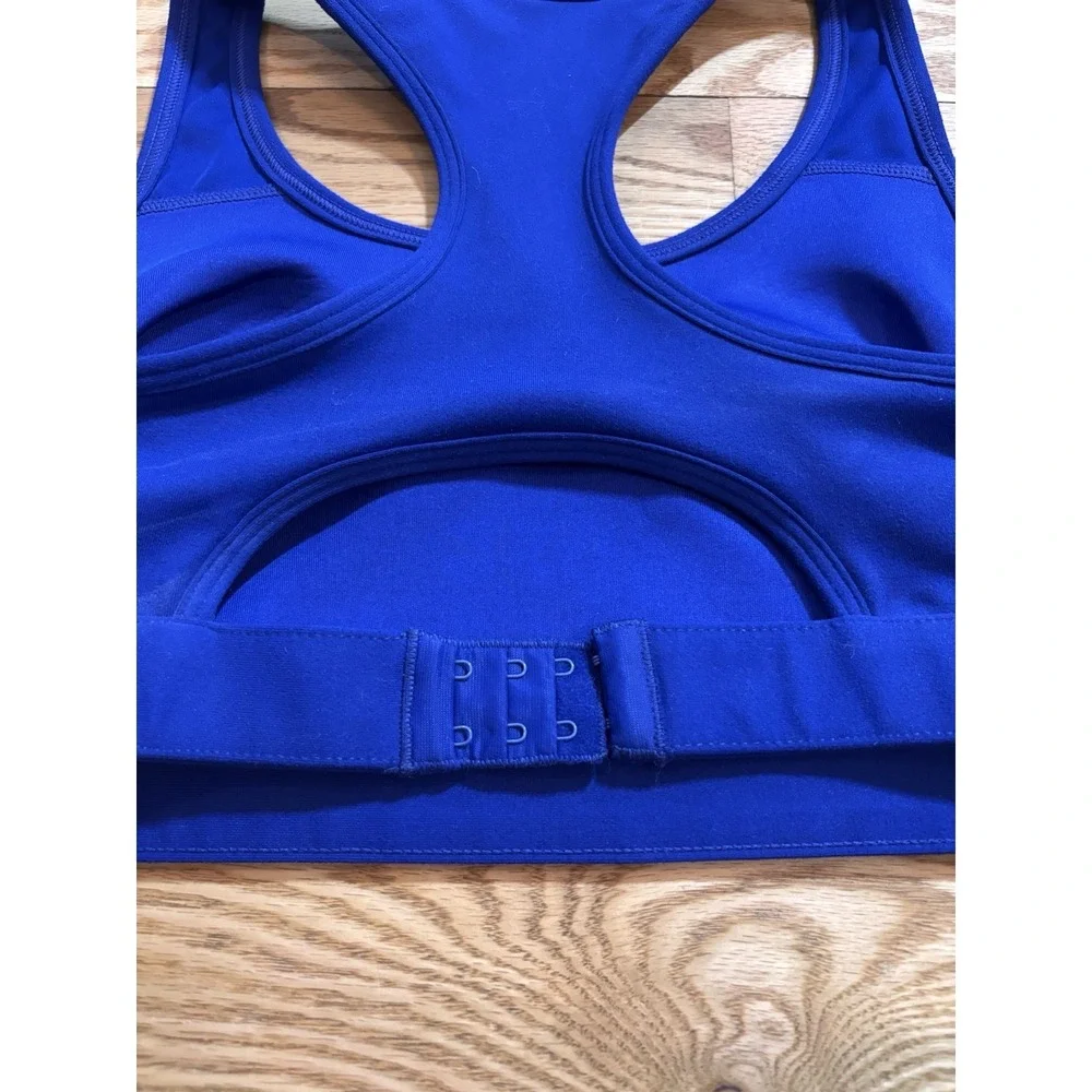 Fabletics Sylvia Royal Blue Racerback Sports Bra Large Gym Workout Athleisure